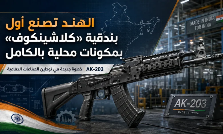 الهند تنتج أول بندقية AK-203 بمكونات محلية بالكامل