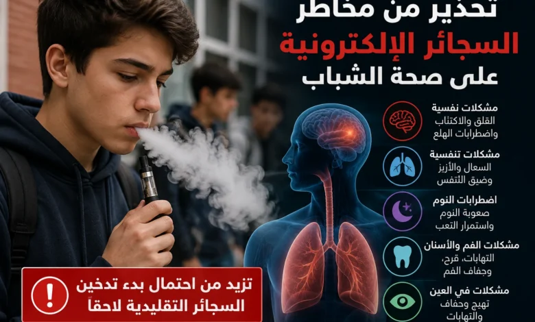 دراسة تحذر من مخاطر السجائر الإلكترونية على صحة الشباب
